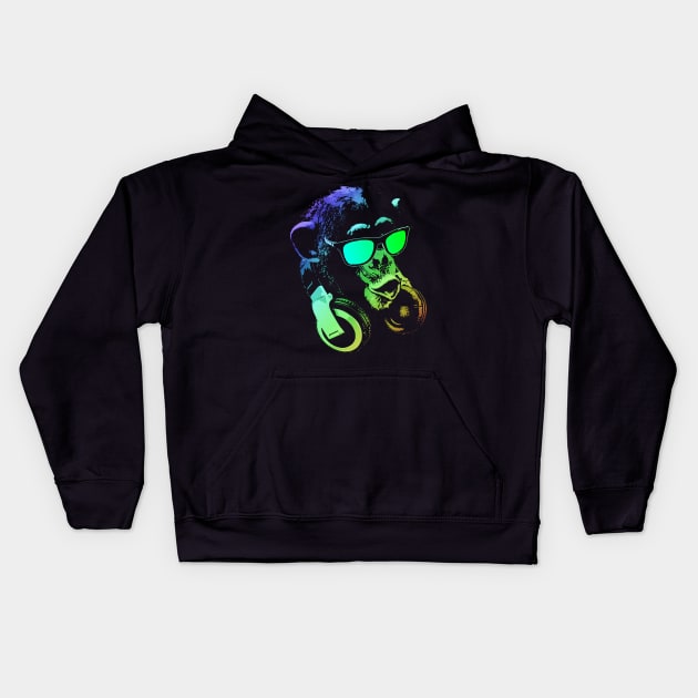 Monkey DJ Kids Hoodie by Nerd_art